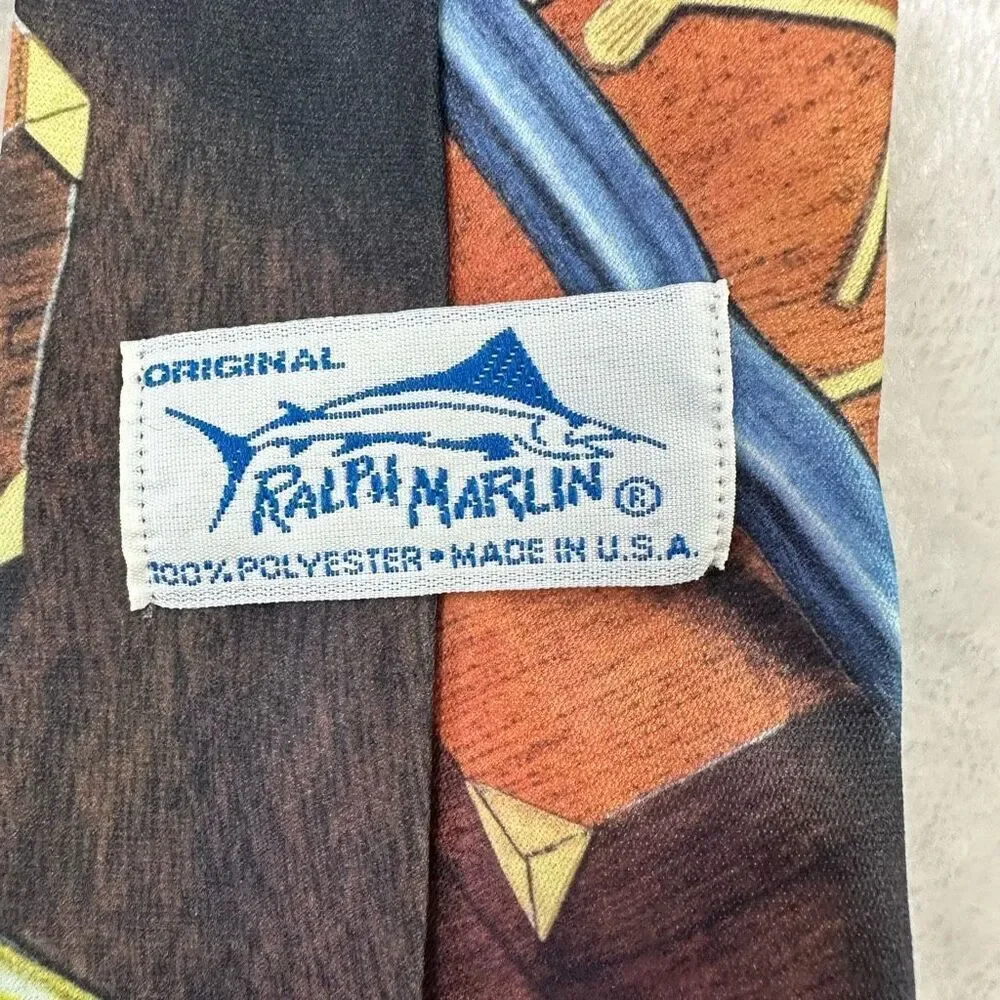 Vintage Ralph‎ Marlin Golfclub Novelry Print Tie Golf Putter Golfer Gift